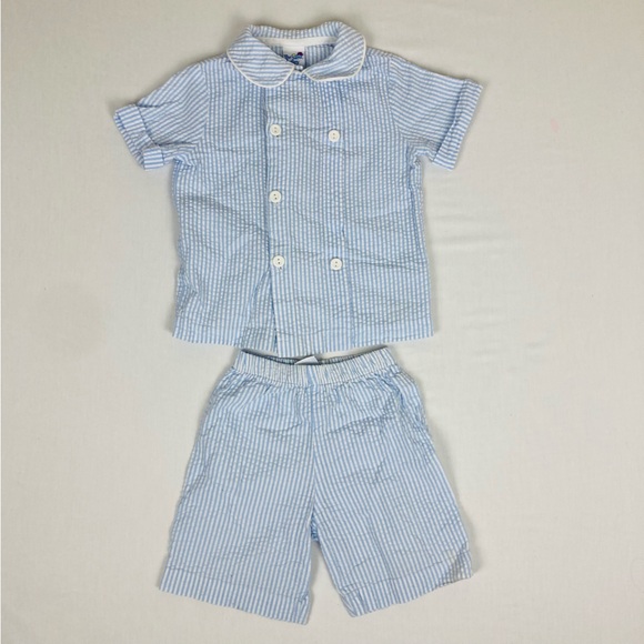 The Bailey Boys Other - The Bailey Boys blue and white stripe seersucker two piece shorts set. 3T